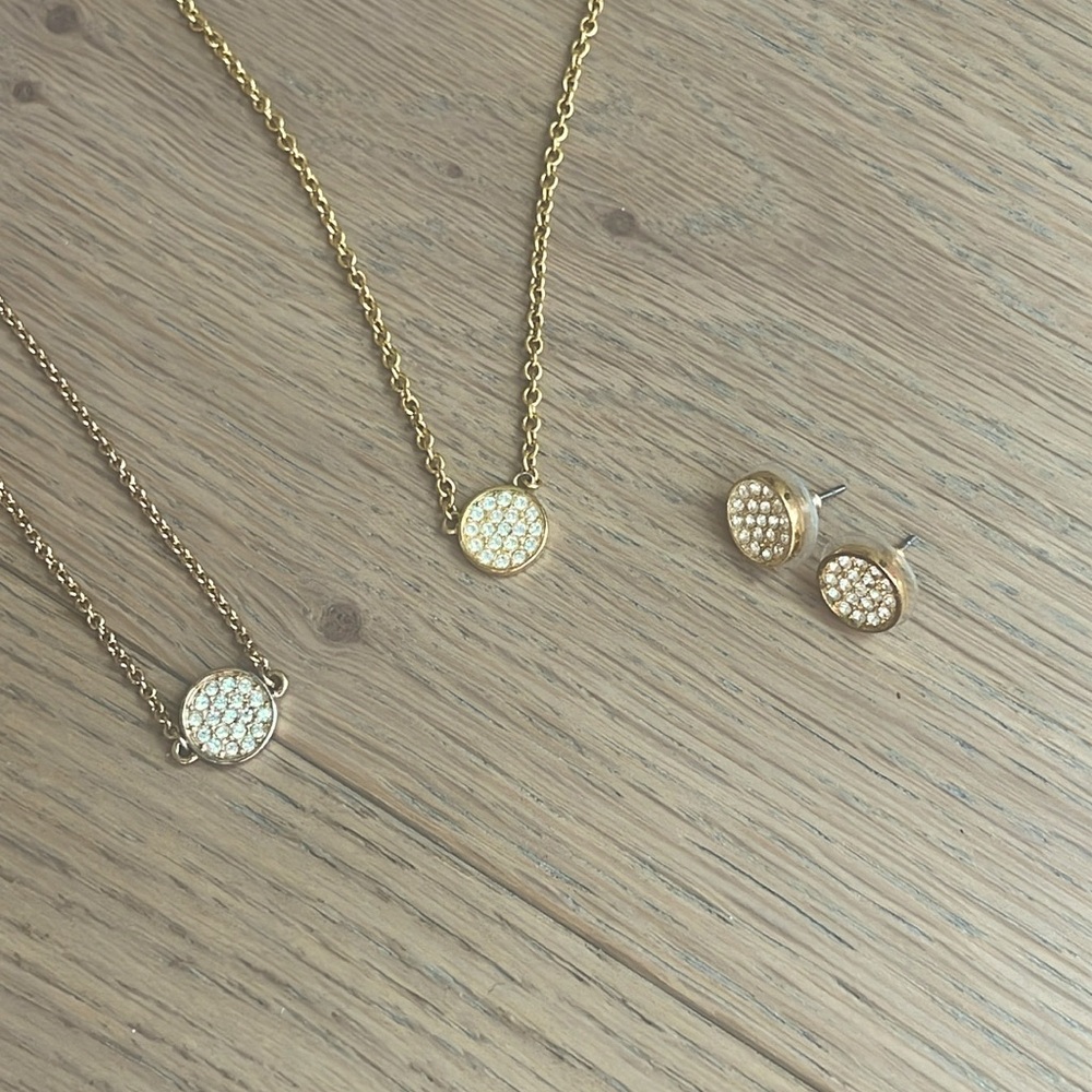Kate Spade gold dainty sparklers jewelry set